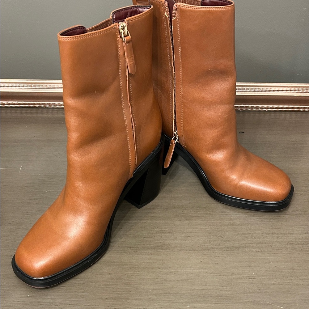 SARTO By Franco Sarto Brown Heeled Boots - Picture 7 of 9